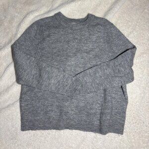 Relaxed Fit Gray Pullover Sweater